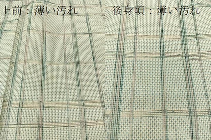平和屋着物■上質なお召 格子柄 正絹 逸品 BAAR7299fw