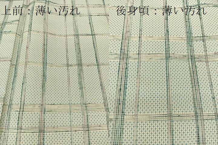 平和屋着物■上質なお召 格子柄 正絹 逸品 BAAR7299fw