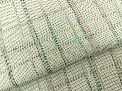 平和屋着物■上質なお召 格子柄 正絹 逸品 BAAR7299fw