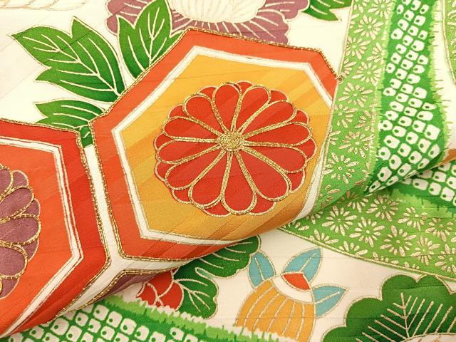 平和屋着物□豪華振袖 駒刺繍 松竹梅 流水花文 金彩 正絹 逸品