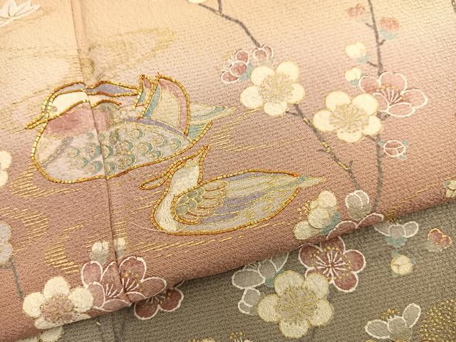 訪問着 ☆良質美品☆鴛鴦花文 金彩 たたき染 正絹 着物 袷 訪問着 ☆良質美品☆鴛鴦花文 金彩 たたき染 正絹 着物 袷