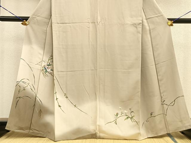 平和屋着物□訪問着 手描き 草花文 暈し染め 正絹 逸品 BAAR7444fw