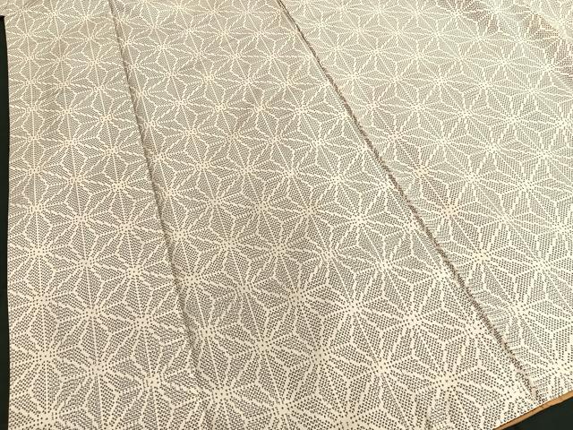 No4616 着物　紬　麻の葉文様　正絹　カーキ系　袷仕立て　紬お着物　送料無料 平和屋着物□上質な紬 麻の葉文様 正絹 逸品 BAAR9263pk