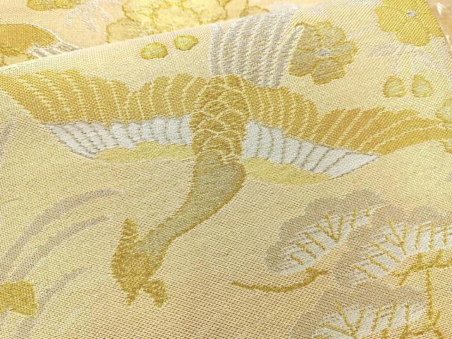 平和屋着物◎六通柄袋帯 花鳥文 金銀糸 正絹 逸品 BAAR9697cm
