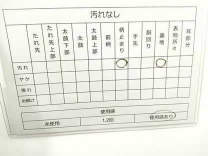 平和屋着物◎六通柄袋帯 花丸文 金銀糸 正絹 逸品 BAAR9711cm