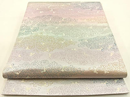 平和屋着物◎六通柄袋帯 菊唐草文 金銀糸 正絹 逸品 BAAS1088hj