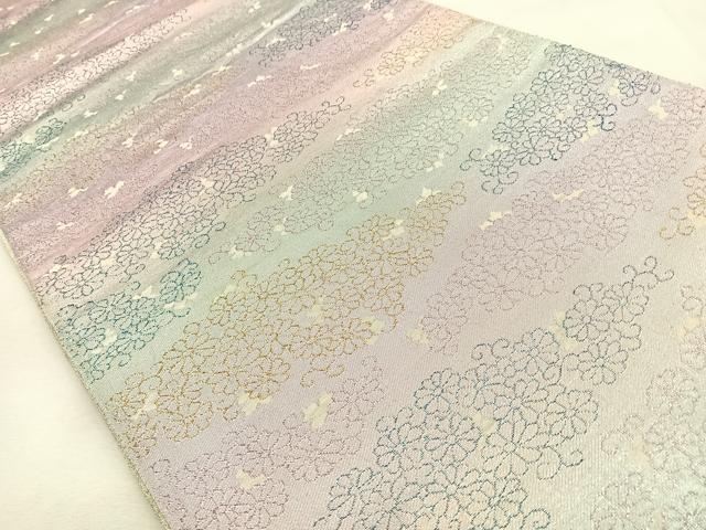 平和屋着物◎六通柄袋帯 菊唐草文 金銀糸 正絹 逸品 BAAS1088hj