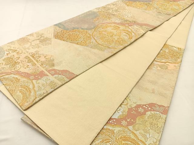 平和屋着物◎六通柄袋帯　手織　鳳凰花文　金銀糸　正絹　逸品　BAAS1096hj
