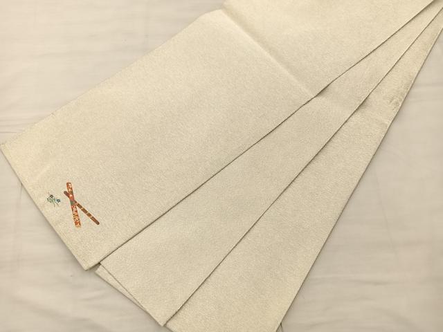 平和屋着物◎全通柄袋帯 霞文 銀糸 正絹 逸品 BAAS1282je