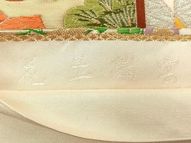 平和屋着物◎六通柄袋帯 唐織 花車瑞雲 金銀糸 正絹 逸品 BAAS1311je