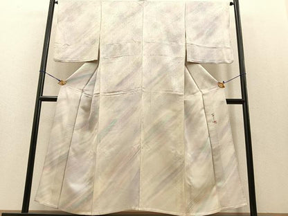 平和屋着物▽上質な小紋 単衣 作家物 霞文 暈し染め 正絹 逸品 BAAS1755ow