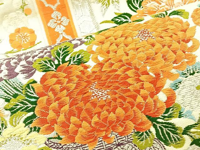 平和屋着物◎西陣 森正織物 六通柄袋帯 唐織 千代の榮 銀糸 正絹 逸品 BAAS2333jr