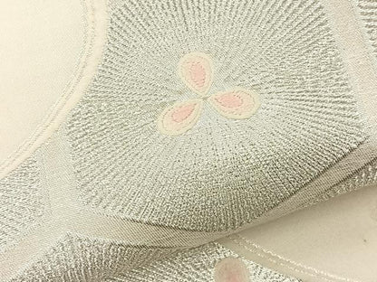 平和屋着物◎六通柄袋帯 唐織 亀甲松文 銀糸 正絹 逸品 BAAS2343jr