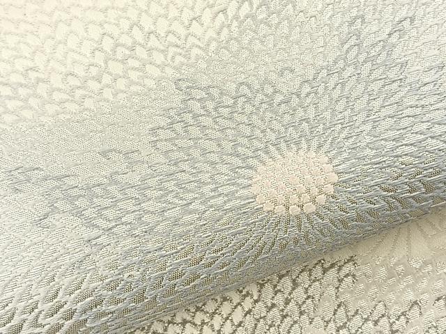 平和屋着物◎六通柄袋帯 唐織 菊 銀糸 正絹 逸品 BAAS2381jr