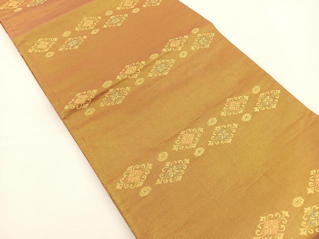 平和屋着物◎佐賀錦 両面六通柄袋帯 蜀江花鳥文 金糸 正絹 逸品 BAAS2399jr