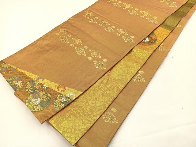 平和屋着物◎佐賀錦 両面六通柄袋帯 蜀江花鳥文 金糸 正絹 逸品 BAAS2399jr
