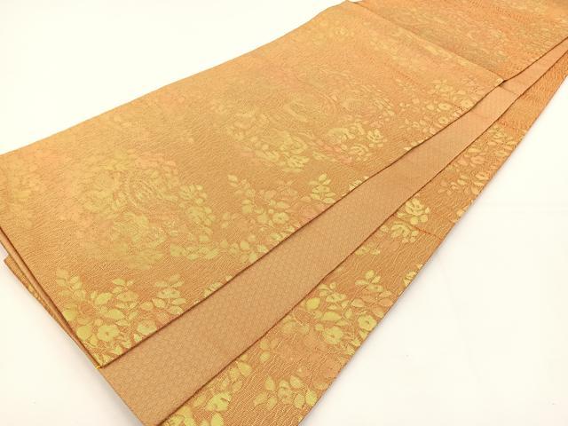 平和屋着物◎六通柄袋帯 花鳥文 金糸 正絹 逸品 BAAS2400jr