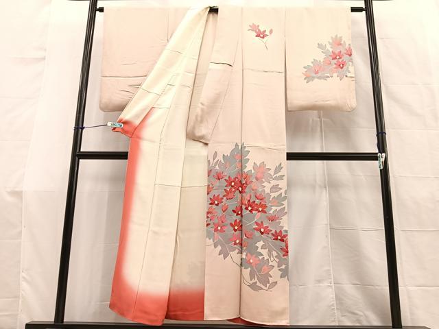 平和屋着物□訪問着 刺繍 枝花文 正絹 逸品 BAAS3860hv