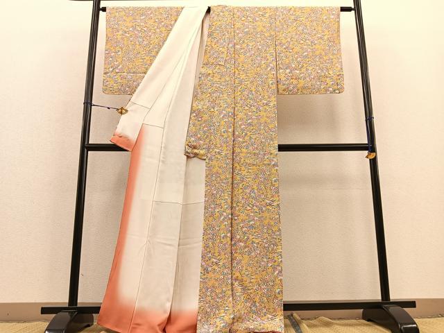 平和屋着物□上質な小紋 枝花尽くし 正絹 逸品 BAAS4706gt