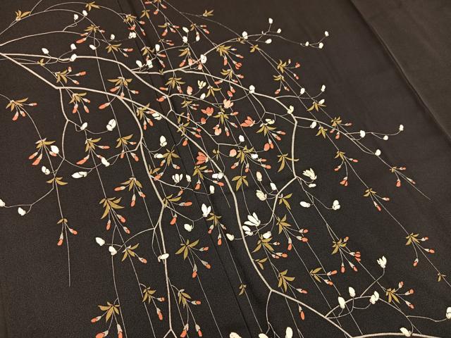 正絹 長襦袢 伝統文様【鈴乃屋】 平和屋着物□訪問着 総刺繍 孔雀 金銀糸 鈴乃屋扱い 正絹 逸品