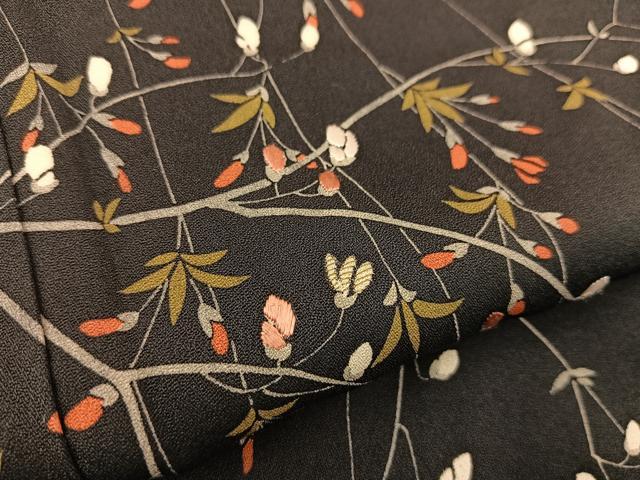 平和屋着物□訪問着 刺繍 短冊草花文 金糸 鈴乃屋扱い 正絹 逸品