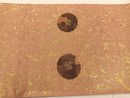 平和屋着物◎太鼓柄袋帯 正倉院 木画 金糸 引箔 正絹 逸品 BAAS4775gt