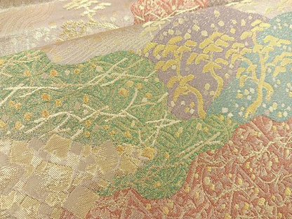 平和屋着物◎六通柄袋帯 道長吉祥松文 金糸 正絹 逸品 BAAS4779gt