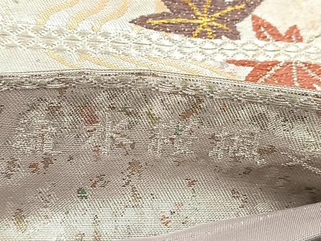 唐織 袋帯 正絹 梅 桜 流し 流水 上品なデザイン 六通T-6347 唐織 袋帯 正絹 梅 桜 流し 流水 上品なデザイン 六通T-6347