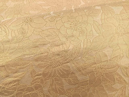 平和屋着物◎両面 六通柄袋帯 花蝶文 金糸 正絹 逸品 BAAS4797gt