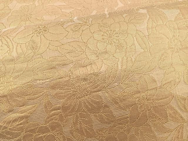 平和屋着物◎両面 六通柄袋帯 花蝶文 金糸 正絹 逸品 BAAS4797gt