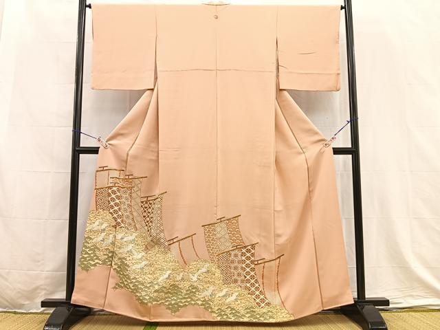 kairorisuA684★逸品‼️豪華刺繍‼️ひな祭り‼️正絹2m9cm 平和屋着物□豪華黒留袖 駒刺繍 花鳥唐草文 金彩 正絹 逸品