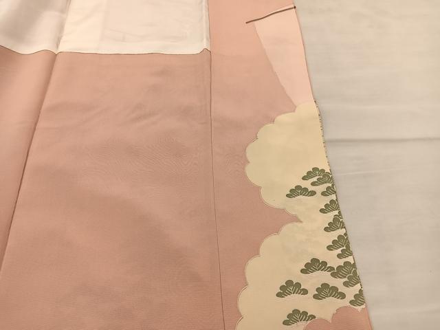 平和屋着物□豪華色留袖 駒刺繍 飛鶴浜松文 金彩 正絹 逸品