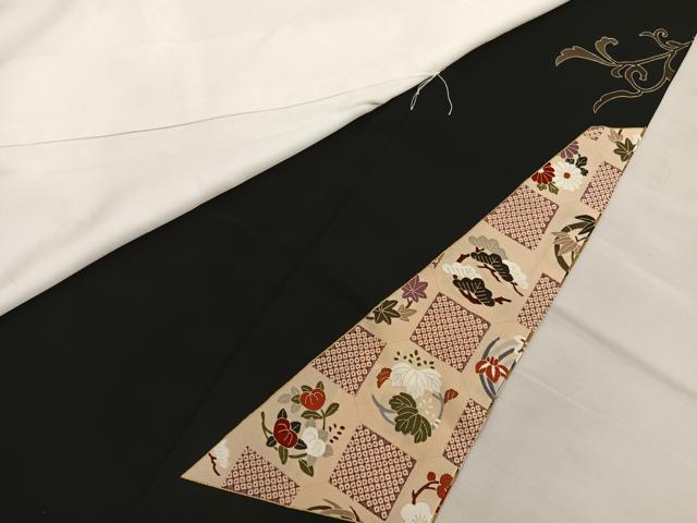 金彩 金糸 鳥 花 黒留袖 正絹 比翼仕立て 袷 5ツ紋 YK-647 楽天市場】＼ 20％offクーポン ／ 黒留袖 正絹 金糸刺繍 鶴