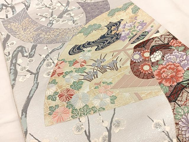 平和屋着物◎六通柄袋帯 誰が袖風景文 金銀糸 正絹 逸品 BAAS4962wb