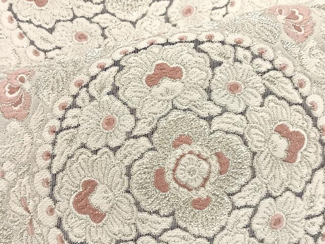 平和屋着物◎六通柄袋帯 絵皿花文 金銀糸 正絹 逸品 BAAS4970wb