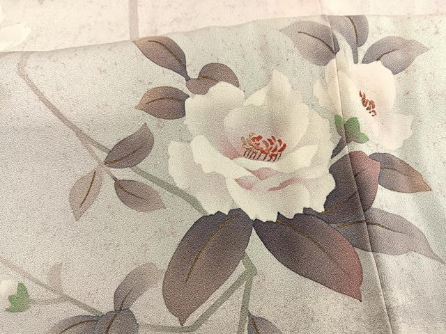 平和屋着物▽中嶋まさひろ 蝋彩染作家 訪問着 単衣 手描き 草花文 正絹 逸品 BAAS5214ui