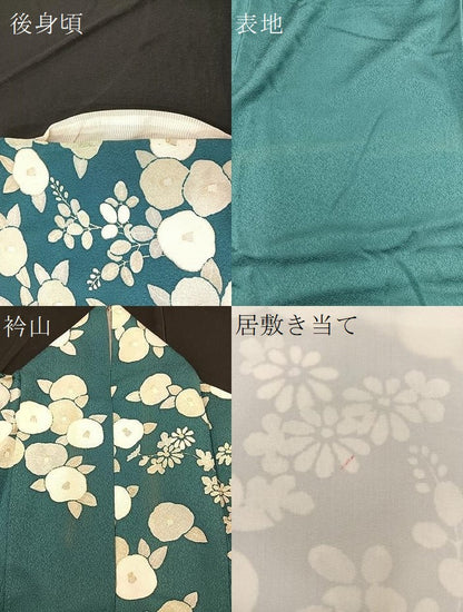平和屋着物▽訪問着　単衣　椿　金彩　正絹　逸品　BAAS5267ui