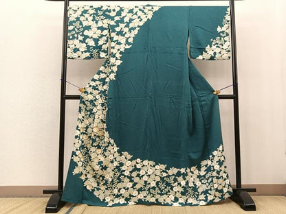 平和屋着物▽訪問着　単衣　椿　金彩　正絹　逸品　BAAS5267ui