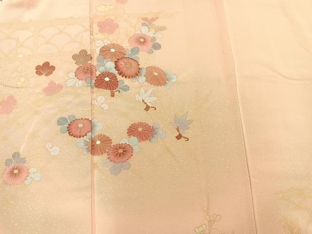 平和屋着物□訪問着 駒刺繍 籬草花文 金彩 正絹 逸品 BAAS5428bs