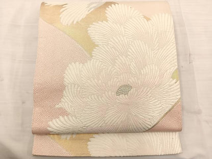 平和屋着物◎六通柄袋帯 唐織 牡丹文 金銀糸 正絹 逸品 BAAS5459bs