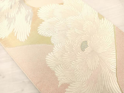 平和屋着物◎六通柄袋帯 唐織 牡丹文 金銀糸 正絹 逸品 BAAS5459bs