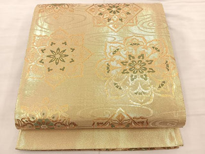 平和屋着物◎六通柄袋帯 正倉院花文 金糸 正絹 逸品 BAAS5516bs