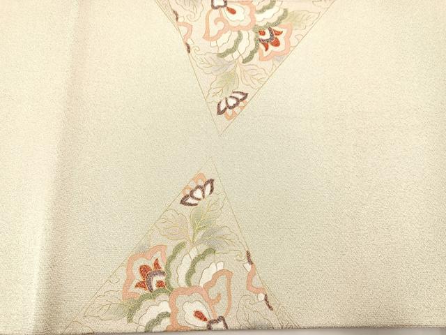 平和屋着物◎太鼓柄袋帯　綴れ　切嵌花文　金彩　正絹　逸品　BAAS5539bs
