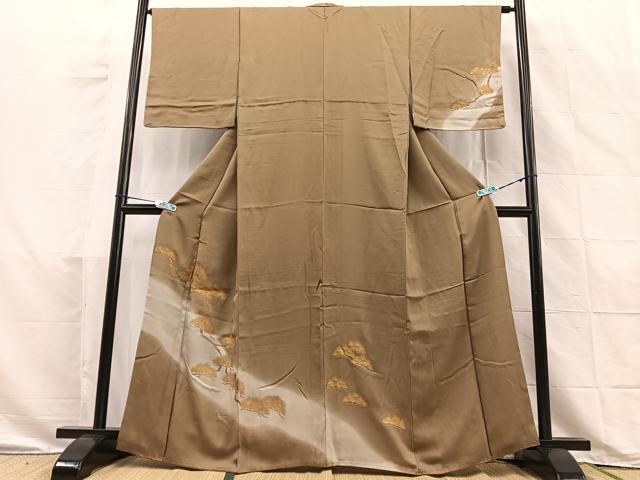 平和屋着物□訪問着 刺繍 松 暈し染め 金彩 正絹 逸品 BAAS5776hv