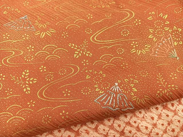 平和屋着物□訪問着 絞り 刺繍 扇面流水花文 金彩 正絹 逸品