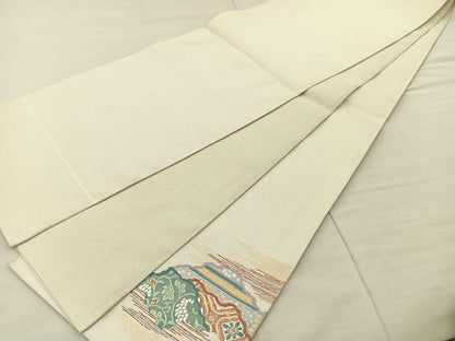 平和屋着物◎太鼓柄袋帯 綴れ 道長花文 金糸 正絹 逸品 BAAS6058fc
