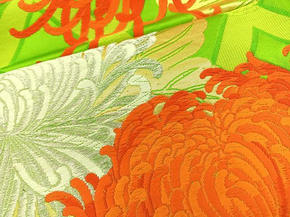 平和屋着物◎六通柄袋帯 唐織 乱菊 金銀糸 正絹 逸品 BAAS6062fc