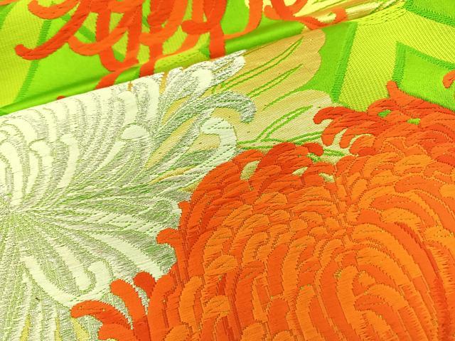平和屋着物◎六通柄袋帯 唐織 乱菊 金銀糸 正絹 逸品 BAAS6062fc
