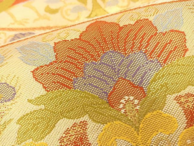 平和屋着物◎六通柄袋帯 花鳥文 金糸 正絹 逸品 BAAS6076fc
