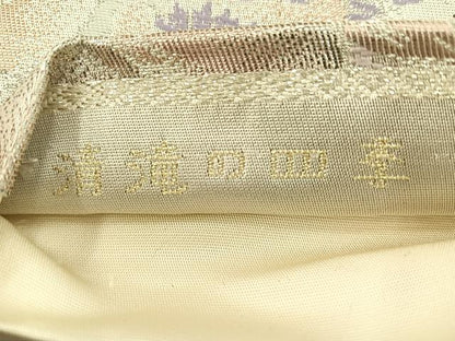 平和屋着物◎六通柄袋帯 清滝の四季 風景文 銀糸 正絹 逸品 BAAS6077fc